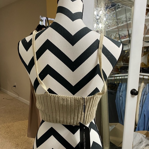 Beige knit crop top - Picture 3 of 4